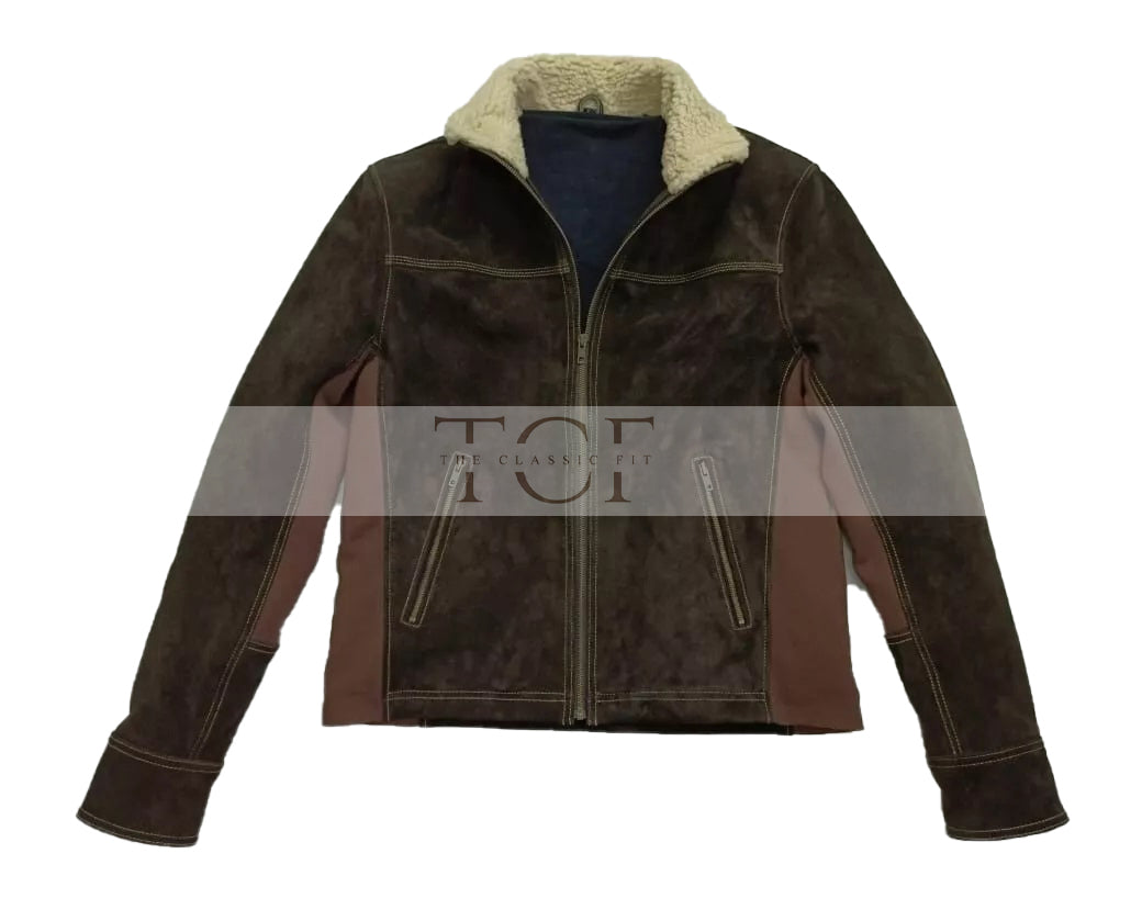 Men's Rick Grimes The Walking Dead Season 6 Real Suede Leather Jacket | Brown