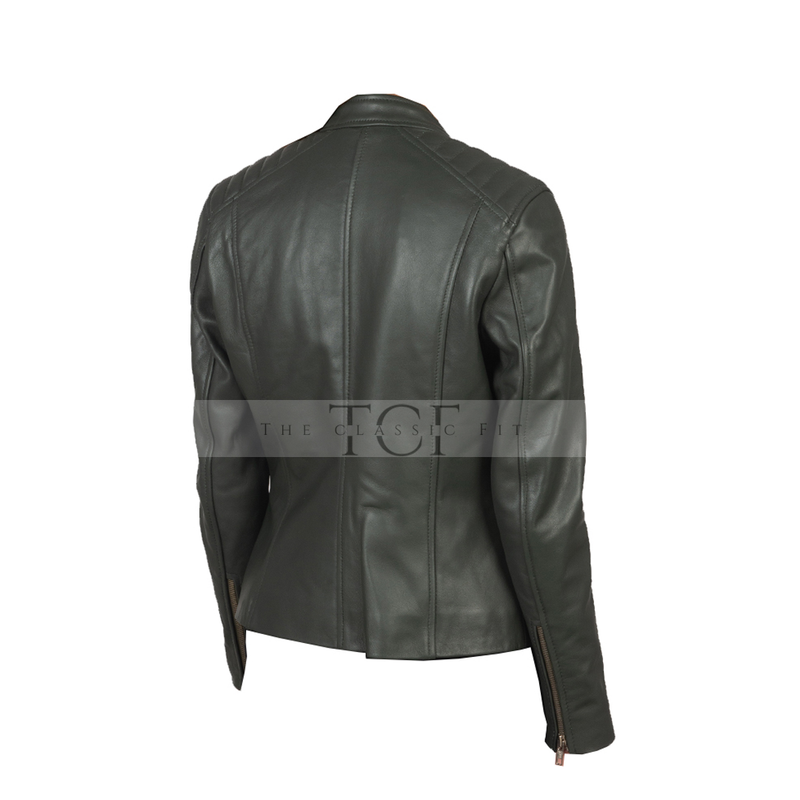 Women's Genuine Leather Jacket | Green