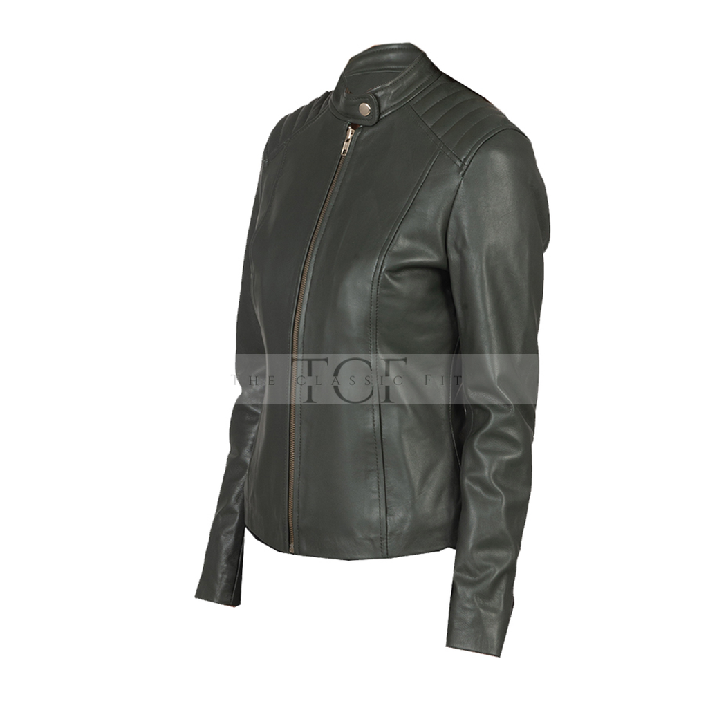 Women's Genuine Leather Jacket | Green
