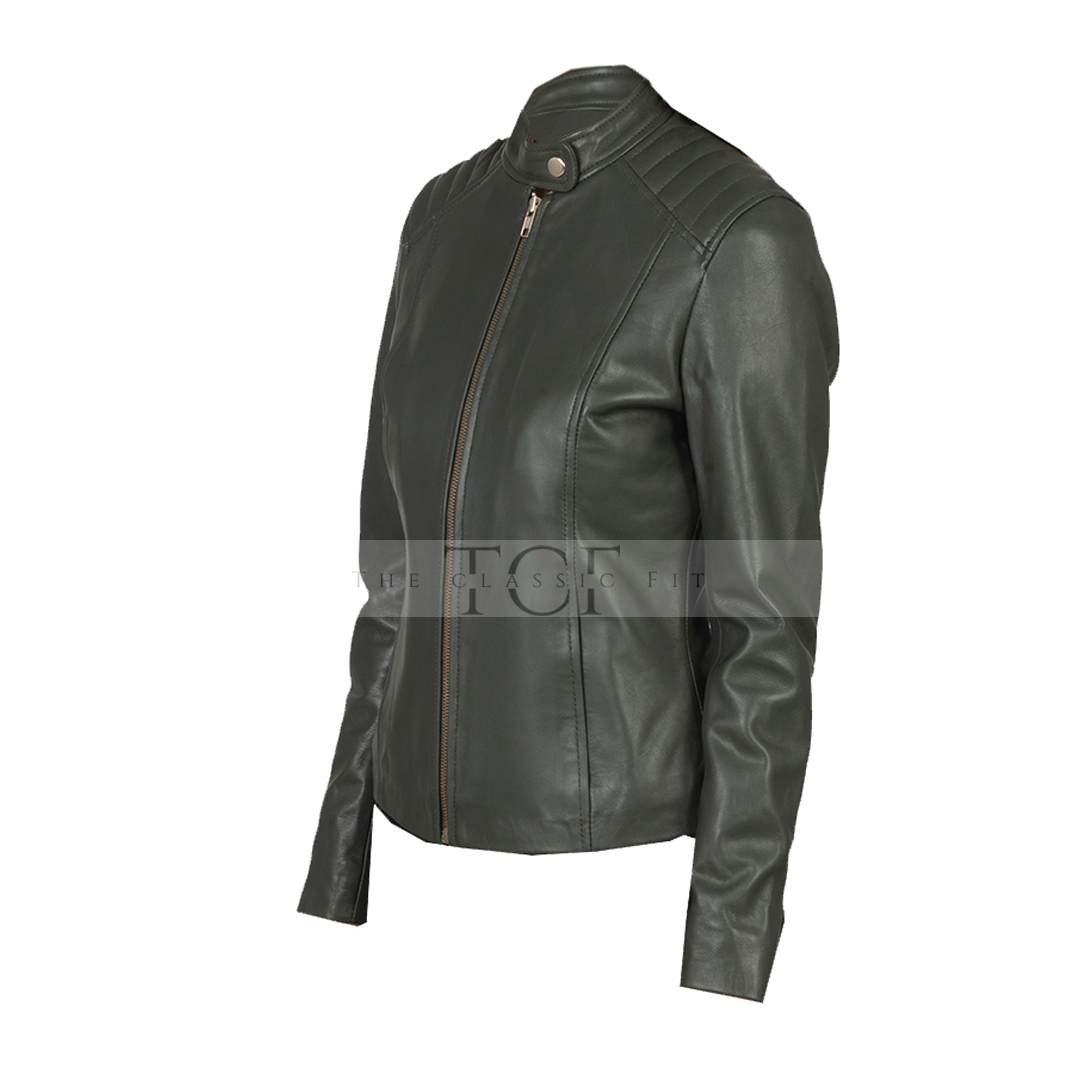 Women's Genuine Leather Jacket | Green