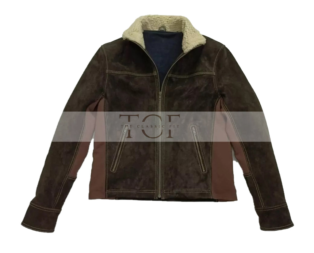 Men's Rick Grimes The Walking Dead Season 6 Real Suede Leather Jacket | Brown