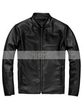 Men's Moto Racer Leather Jacket | Black
