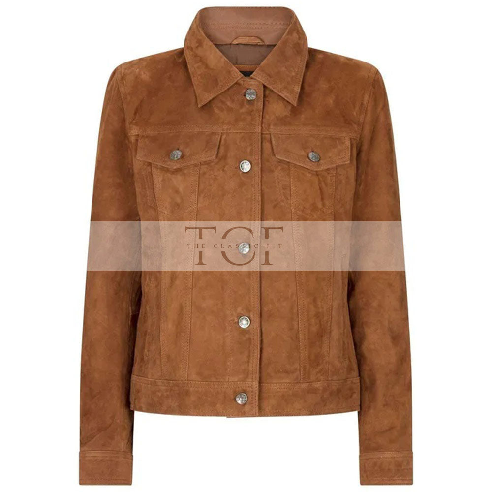 Women's Suede Vintage Jacket, Leather Biker Style | Black & Brown