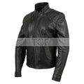 Women's Café Racer Motorcycle Leather Jacket | Black