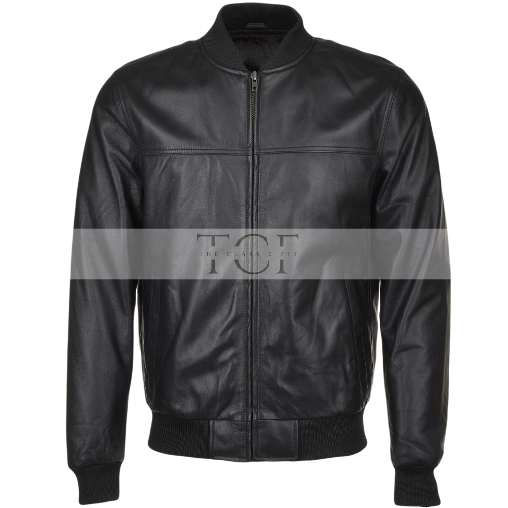 Men's Bomber Leather Jacket | Black, Brown, & Corodovan