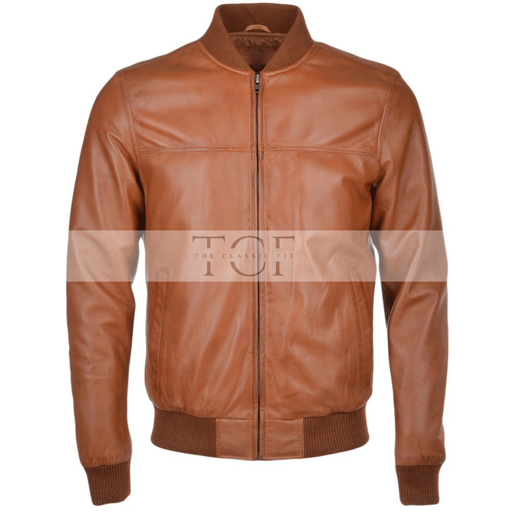 Men's Bomber Leather Jacket | Black, Brown, & Corodovan
