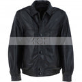 Men' Genuine Classic Leather Jacket | Black & Blue