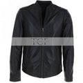 Men's Café Racer Style Leather Jacket | Black