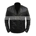 Men's Black Cafe Racer Leather Jacket | Black