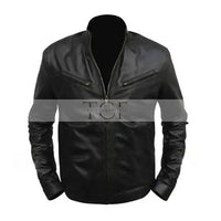 Men's Black Cafe Racer Leather Jacket | Black