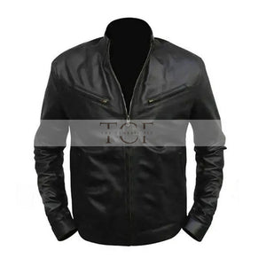 Men's Black Cafe Racer Leather Jacket | Black