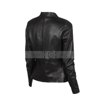 Women Black Biker Leather Jacket | Black