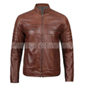 Men's Cafe Racer Leather Jacket | Brown