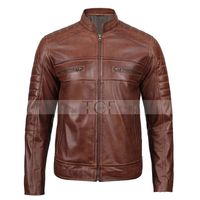 Men's Cafe Racer Leather Jacket | Brown