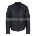 Men's Genuine Leather Bomber Jacket | Black