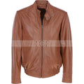 Men's Genuine Leather Bomber Jacket | Brown