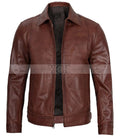 Men's Genuine Harrington Leather Jacket | Brown