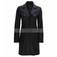 Women's Real Leather Car Coat | Black