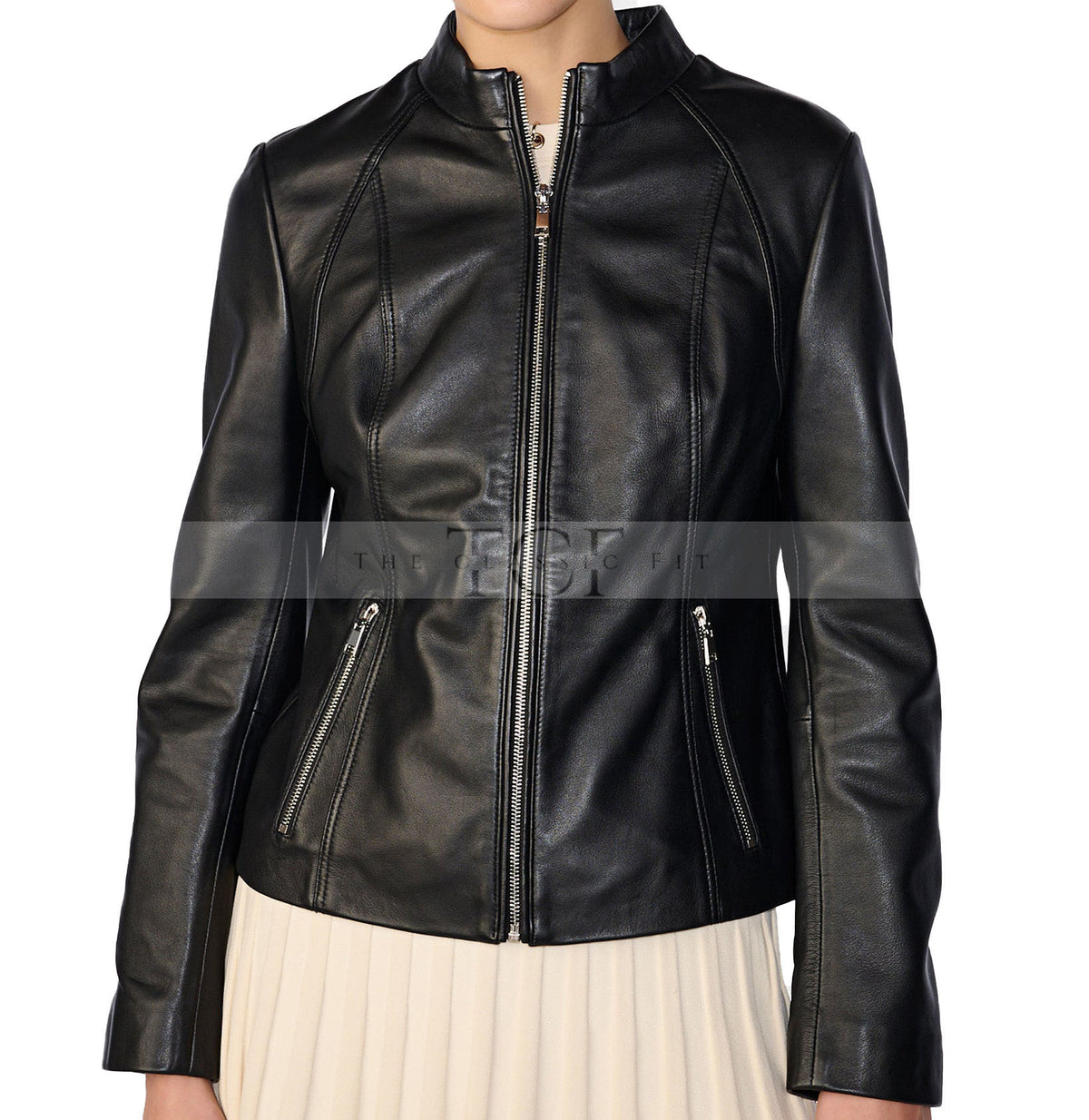 Women Scuba Leather Jacket | Black