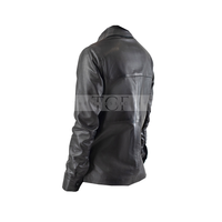 Women's Leather Shirt Collar Leather Jacket | Black
