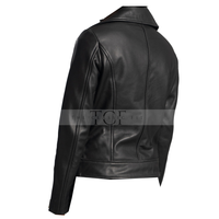 Women Asymmetrical Leather Jacket | Black