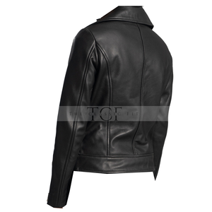 Women Asymmetrical Leather Jacket | Black