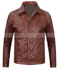 Men's Leather Casual Jacket | Brown