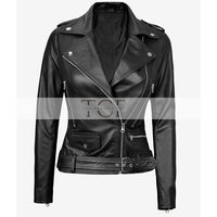 Women's Motorcycle Leather Jacket | Black