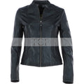 Women's Biker Leather Jacket | Black