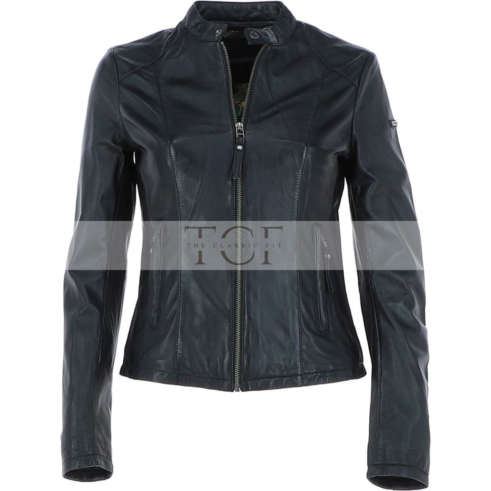 Women's Biker Leather Jacket | Black