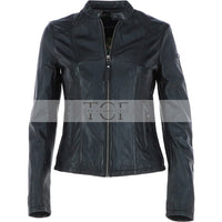 Women's Biker Leather Jacket | Black