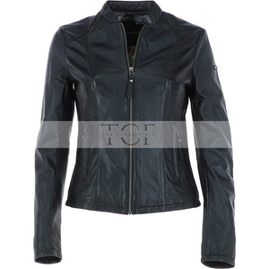 Women's Biker Leather Jacket | Black