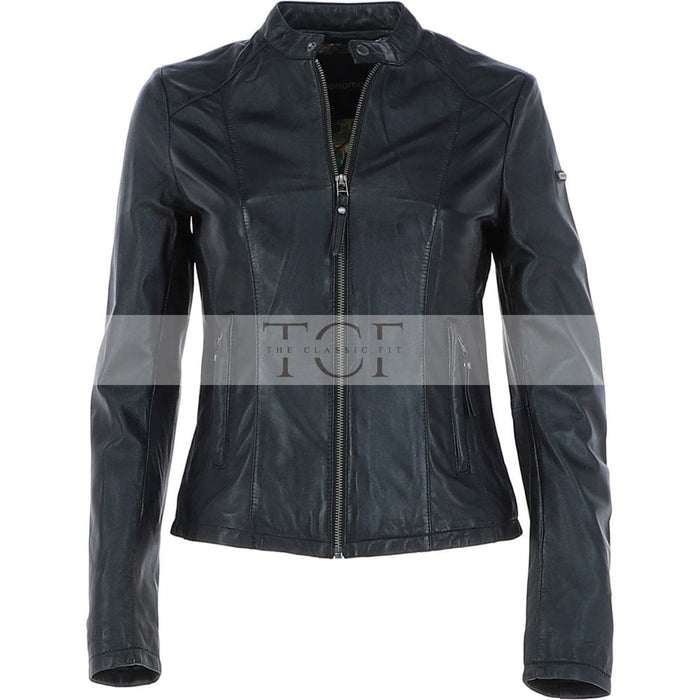 Women's Biker Leather Jacket | Black