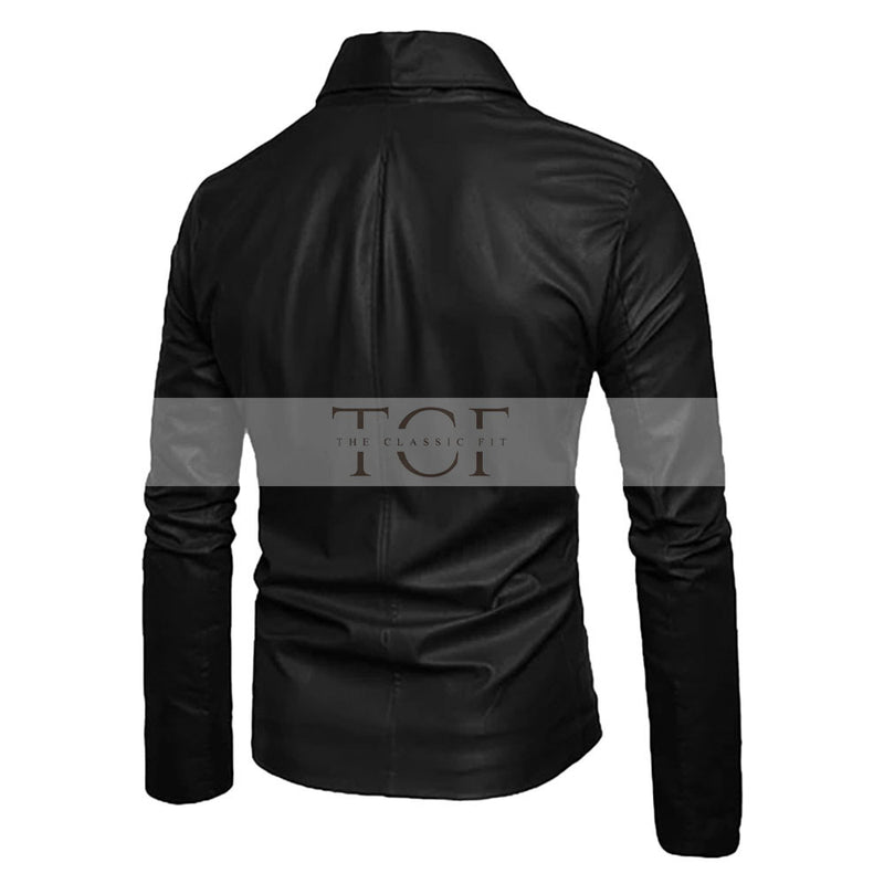 Men's  Leather Biker Jacket | Black