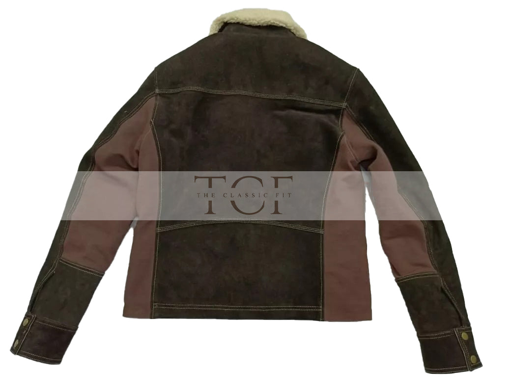 Men's Rick Grimes The Walking Dead Season 6 Real Suede Leather Jacket | Brown
