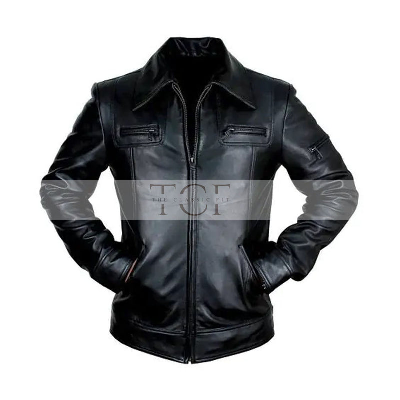 Men's Classic Leather Jacket | Black