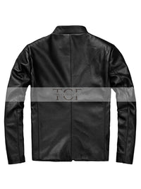 Men's Moto Racer Leather Jacket | Black