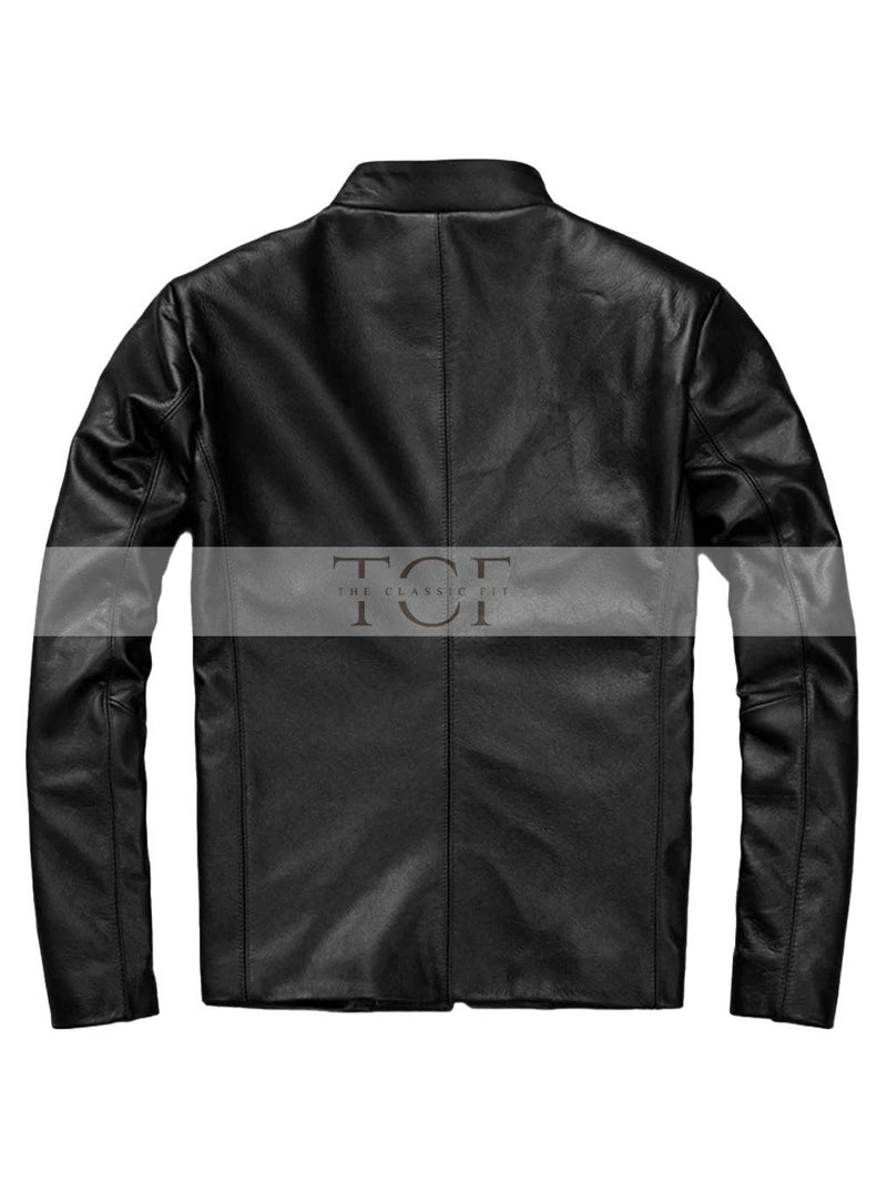 Men's Moto Racer Leather Jacket | Black