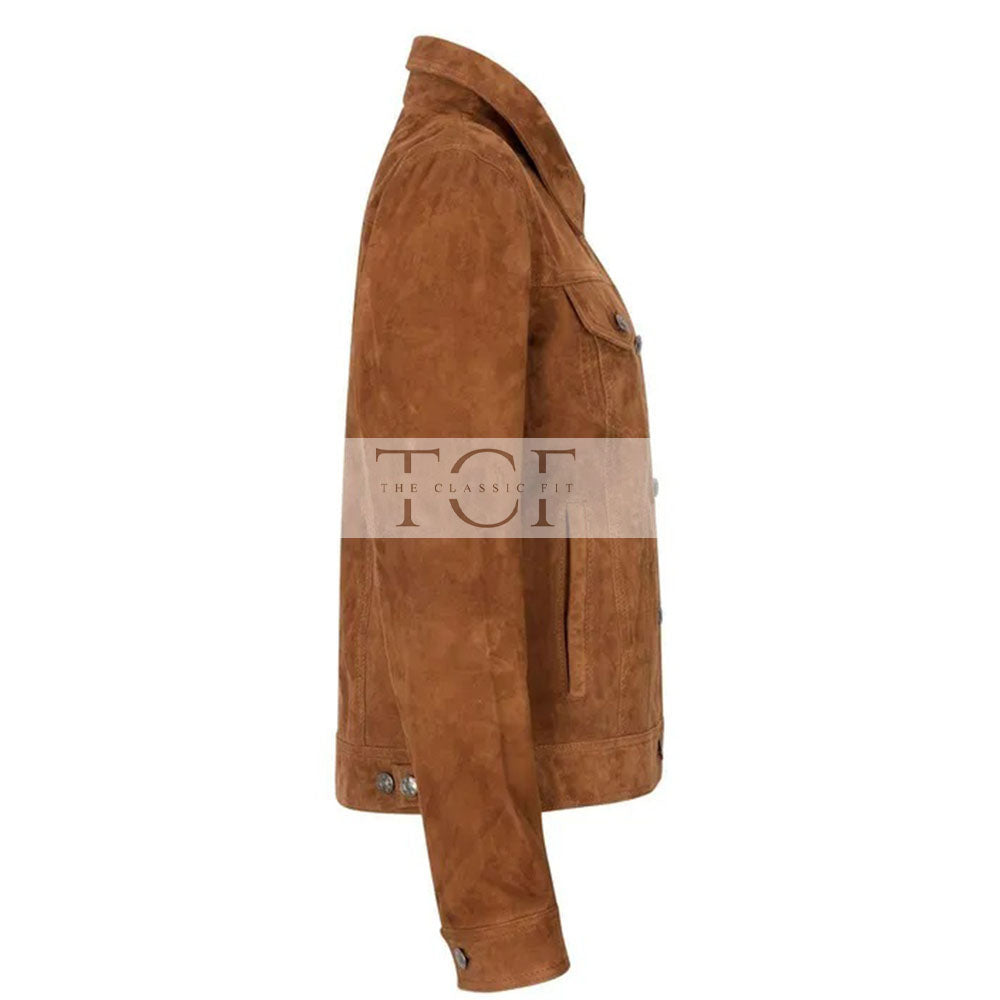Women's Suede Vintage Jacket, Leather Biker Style | Black & Brown