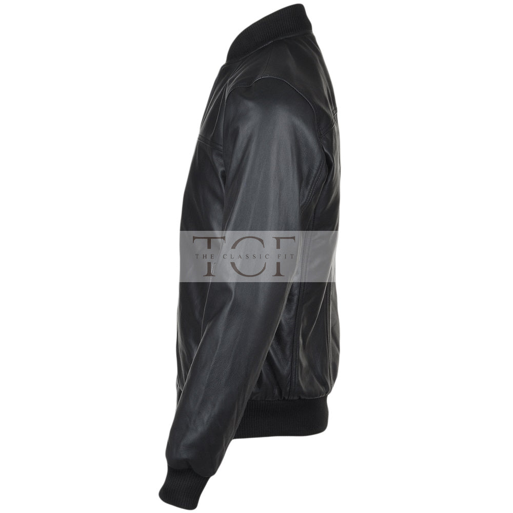 Men's Bomber Leather Jacket | Black, Brown, & Corodovan