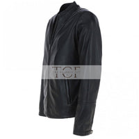 Men's Café Racer Style Leather Jacket | Black