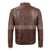 Men's Cafe Racer Leather Jacket | Brown