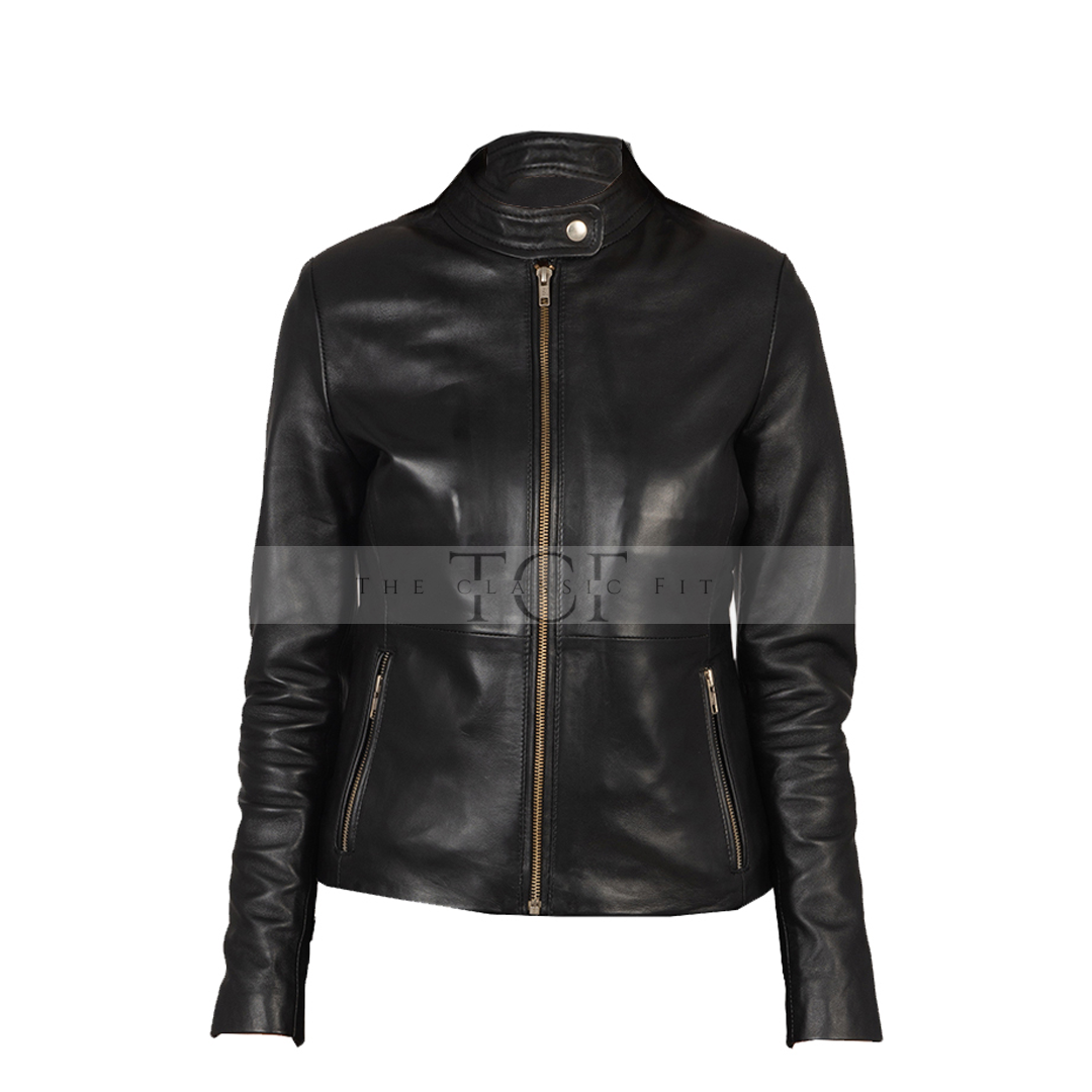 Women Black Biker Leather Jacket | Black