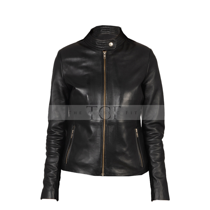 Women Black Biker Leather Jacket | Black