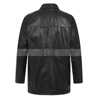 Men's Genuine Leather Blazer Coat | Black