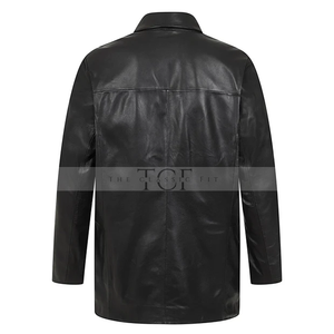 Men's Genuine Leather Blazer Coat | Black