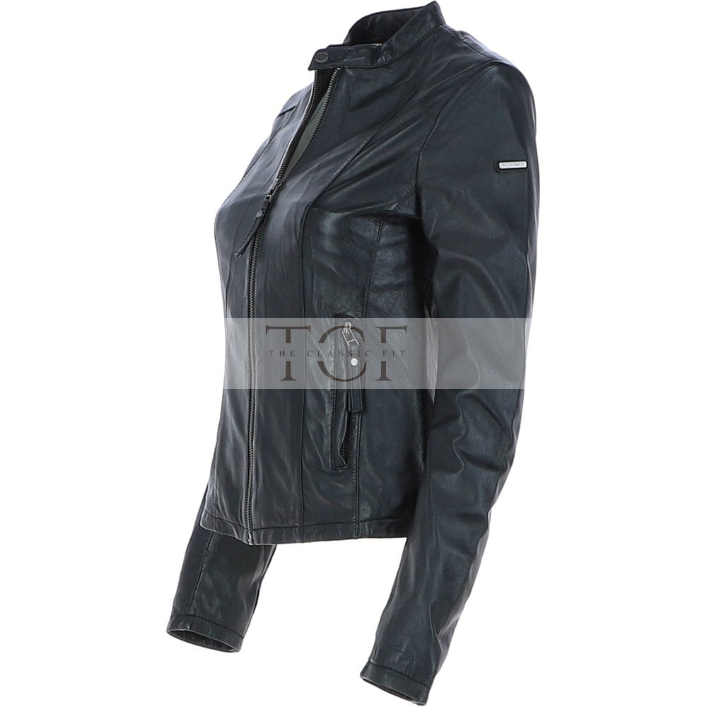 Women's Biker Leather Jacket | Black