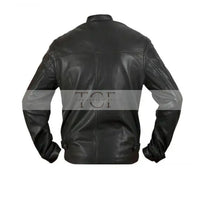Men's Black Cafe Racer Leather Jacket | Black