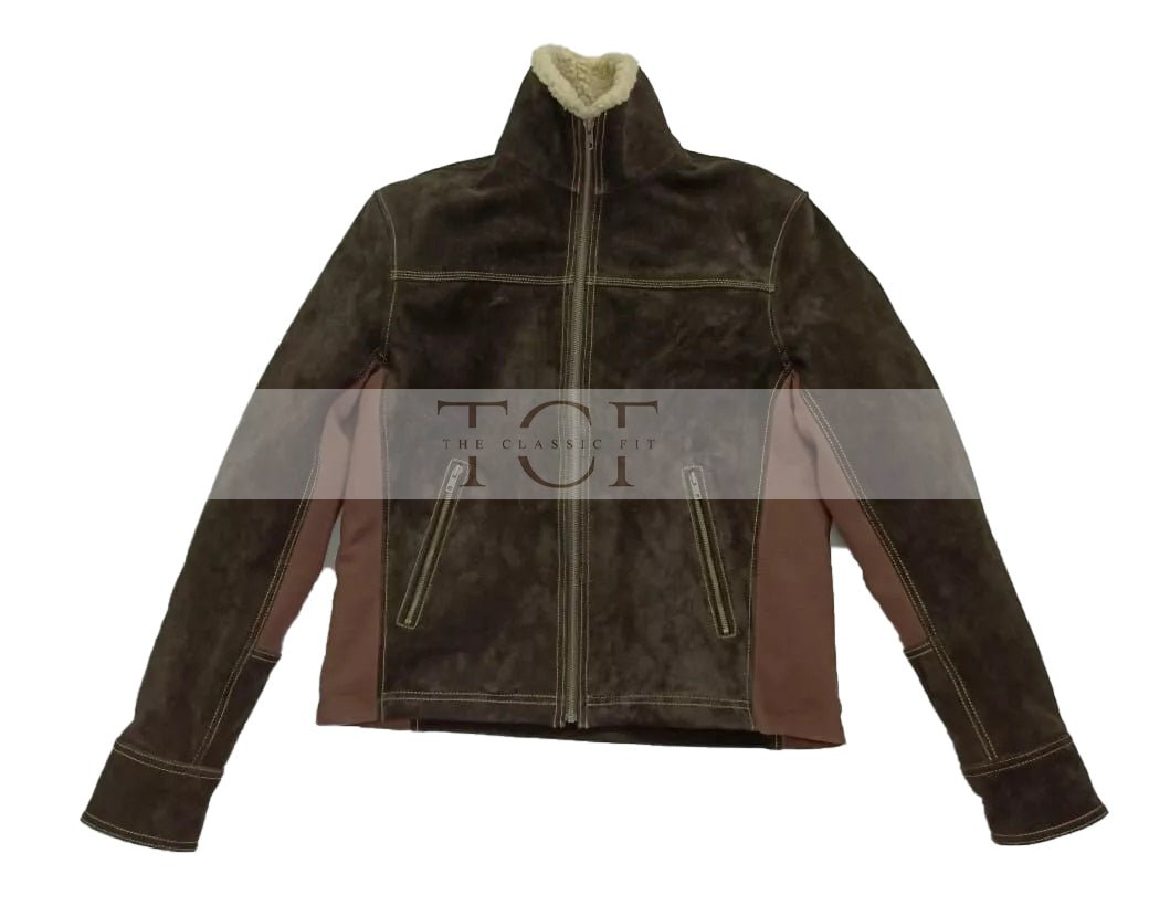Men's Rick Grimes The Walking Dead Season 6 Real Suede Leather Jacket | Brown