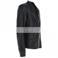Men's Café Racer Style Leather Jacket | Black